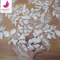 Nouvelle fleur blanche brodée mariage perles de mariée paillettes robes glamour HY1011-2