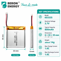 OEM ODM Baterai Lithium Ion 3.7V 800mAh Paket Baterai Lithium Polymer untuk Mini Humidifier Pembuat Kabut Portabel Perangkat Nirkabel