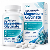 Comprimés de glycinate de magnésium chélaté fonctionnels pour la relaxation, le soutien musculaire et le bien-être – Marques de détail, marque privée, approvisionnement OEM