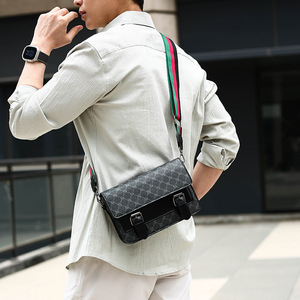 Nuova <span class=keywords><strong>Borsa</strong></span> a Tracolla da Uomo, Elegante e Casual, in PU, Unisex, per Cellulare, Portatile, Piccola, Quadrata, in Poliestere, Leggera - Product Image 5