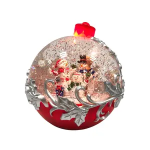 Navidad 2023 Christmas Decorations Resin Santa Claus LED Snow Globe Water Snowball