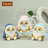 Porte-clés en peluche de chat requin aux crevettes frites Kawaii, dessin animé mignon, anime, pendentif de loisir, sac à dos pour cadeau