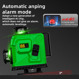 Niveau laser SX 16 lignes, lumière verte 520 nm, nivellement automatique, affichage numérique, qualité industrielle, utilisation en extérieur - Product Image 1