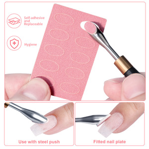 Carta vetrata usa e getta sostituibile rosa bianca 100 180 240 grana cuticola unghie spintore unghie carta vetrata - Product Image 3
