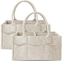 Sac à couches en feutre non tissé transfrontalier grande capacité multifonction 3 compartiments sac à main portable pour maman modèle maison