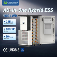 Armoire de stockage de batterie intégrée 100 kW 225 kWh JApower Tout-en-un Refroidie par air Extérieure avec Onduleur hybride Deye IP55 Triphasé