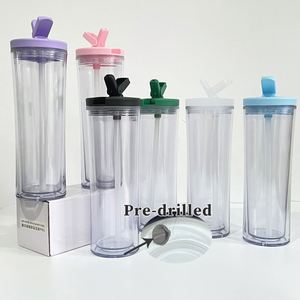 20Oz Bpa Free Clear Acrylic Pre Drilled Snow Globe Glow in Dark Double <b>Wall</b> Plastic Curve Tumblers Suitable for <b>Vinyl</b> - Product Image 1