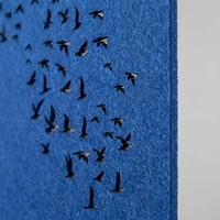 Panneau acoustique en fibre de polyester ajouré, motif oiseau, panneau décoratif mural