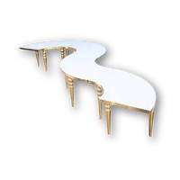 Tables en or blanc pour les buffets de mariage et la restauration