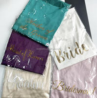 Al por mayor: Bata de satén sexy tipo kimono para mujer, de color liso, con nombre personalizado, para novias y damas de honor, para fiesta de bodas.