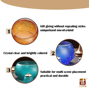 ชุดกระถางธูปแปดสัญลักษณ์มงคล มีสามขนาดให้เลือก ทำด้วยมือ ลี่หลี ซีน ของตกแต่งแท่นบูชา พิธีกรรมทางพุทธศาสนา - Product Image 3