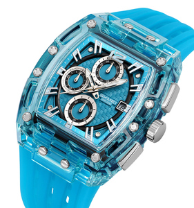 Reloj de Cuarzo para Hombre, Resistente al Agua, Caja Cuadrada de Silicona, Esfera con Diseño Elegante, Reloj de Pulsera Deportivo de Moda, Cronómetro, Skmei 2606 - Product Image 5
