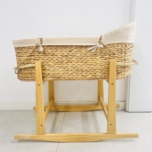 Panier de Moïse <span class=keywords><strong>en</strong></span> bois de hêtre massif <span class=keywords><strong>en</strong></span> gros, berceau à bascule, design moderne, pour le sommeil et le transport des bébés, tailles personnalisées pour les nouveau-nés - Product Image 4