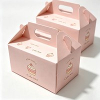 Boîte en papier de qualité alimentaire en gros pour gâteaux d'anniversaire avec poignée, personnalisable pour chocolats et bonbons