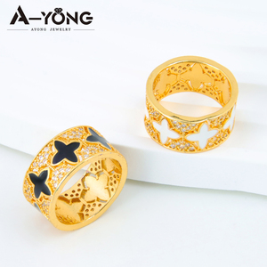 Anillos de Zirconia de Moda de Dubái, Chapados en Oro de 21k, Anillo Italiano Moderno de Color Hip Hop para Mujer, Joyería de Oro para Eventos y Fiestas - Product Image 3