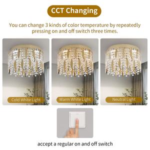 ヨーロッパの金色のクリスタル葉の天井照明 モダンSAAプラフォニエ ホテル・アパートメント用 - Product Image 3