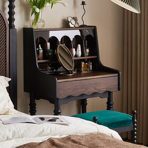 Coiffeuse en bois massif rétro français moderne <span class=keywords><strong>de</strong></span> <span class=keywords><strong>Sammy</strong></span> éclairée meubles <span class=keywords><strong>de</strong></span> chambre à coucher petit appartement américain coiffeuse médiévale - Product Image 2