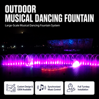 Fuente de Agua Musical para Exteriores Personalizada, Fuente de Agua Irregular de Acero Inoxidable con Iluminación