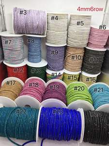 Plein diamant 4mm 6 rangées strass cordon de serrage plusieurs couleurs Flatback Style sweat sangles sac et vêtement lacets - Product Image 5