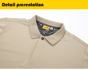 เสื้อเชิ้ตแขนสั้นสไตล์ซาฟารีสำหรับผู้ชาย ผ้าสแปนเด็กซ์/โพลีเอสเตอร์ น้ำหนักเบา แห้งเร็ว ไม่ยับ ระบายอากาศได้ดี แบบถัก - Product Image 4