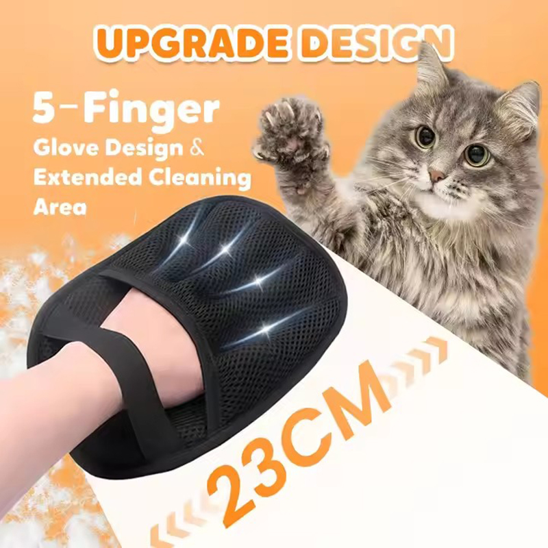 2-Pack Black Pet Hair Removal Gloves – Static Cling Lint Remover for Cats and Dogs, Effective Fur & Dust Cleaner for Furniture, Clothes, and Car Interiors in the destination market