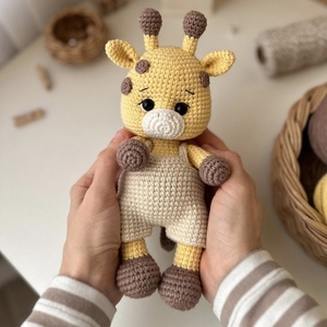 Juguete <span class=keywords><strong>de</strong></span> jirafa <span class=keywords><strong>de</strong></span> ganchillo personalizado hecho a mano <span class=keywords><strong>Amigurumi</strong></span> Bunny Chick Lovey Animal juguetes para niños - Product Image 4