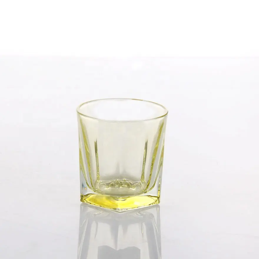 Garbo Bán Buôn Hotselling Whishey Hình Ly Thủy Tinh Shot Cho Rượu Vodka Uống Trong Nhà & Nhà Bếp Với Decal Hoa Vàng Rim