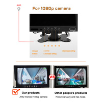 1080P 7 pulgadas AHD TFT LCD espejo retrovisor Monitor cámara de seguridad inversa Kit DE SISTEMA DE Monitor de coche para autobús camión entrenador