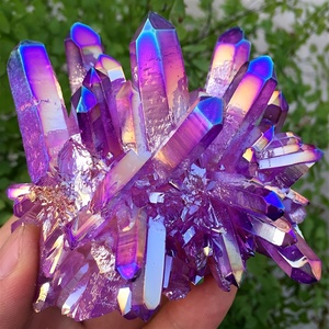 Cristales de Cristal Morado Teñidos Ecológicos de Alta Calidad, Venta al por Mayor, Forma Irregular, para Meditación y Decoración del Hogar - Product Image 6