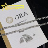 Chaîne en argent 925 de 5 mm avec moissanite, bijoux pour hommes, chaîne glacée, chaîne hip-hop pour hommes, chaîne cubaine