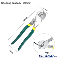 VEROGO Coupe-câbles à tête large de 10 pouces avec poignée verte enduite, pince coupante robuste pour câbles en cuivre