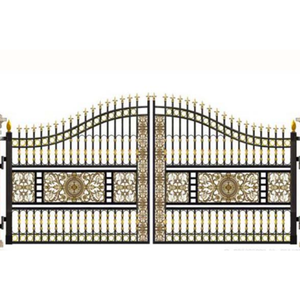 Puerta corrediza de <span class=keywords><strong>calle</strong></span> de puerta de hierro forjado de diseño moderno Puerta de valla principal de aluminio <span class=keywords><strong>para</strong></span> casa - Product Image 2