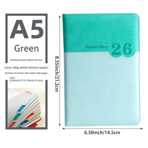 2026 elegan A5 ukuran sampul keras perencana dengan 360 lembar praktis dipersonalisasi sampul kertas modis sampul jahit untuk hadiah - Product Image 5