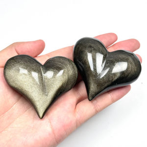 Piedra de Obsidiana Dorada en Forma de Corazón, Piedra de la Preocupación para Sanación Energética, Cristal de 60mm, Precio - Product Image 6
