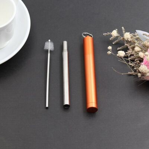 Portable Foldable Retractable Reusable Custom Eco-Friendly Stainless Steel 304 Telescopic Collapsible <b>Drinking</b> <b>Straw</b> Set Outdoor - Product Image 3