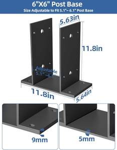 Heavy-Duty Black Powder Coated Metal <strong>Post</strong> Anchor Deck <strong>Fence</strong> Pergolas Porch Railing Support <strong>Bracket</strong> <strong>for</strong> <strong>Concrete</strong> - Product Image 2