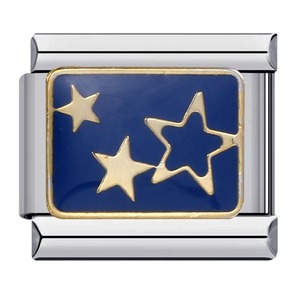 Bracciale Modulare in Acciaio Inossidabile Serie Blu Misteriosa con Motivo Saldato, Charm Italiano, Stelle, Luna, Sole, Cielo Stellato, Universo - Product Image 5