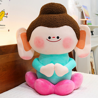 Nouveau style de poupée en peluche super douce et créative Lotus Lucky Buddha Doll Poupée douce brodée en peluche Soulagement du stress Anniversaire