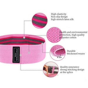 Fascia da palestra antiscivolo in tessuto di poliestere ad alta elasticità popolare fascia di resistenza all'anca - Product Image 2