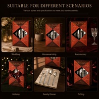 Lot de 16/24 pièces de couverts de luxe en acier inoxydable doré, comprenant fourchettes, cuillères et couteaux, en coffret cadeau, pour la vente en gros
