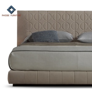 Camas de cuero genuino con diseños modernos de alta gama, juego de muebles de dormitorio italiano de lujo, tamaño personalizable - Product Image 6