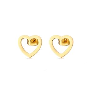 316L Stainless Steel Screw <b>Back</b> Heart Stud <b>Earring</b> for Women Man Hollow Flower Gold and Silver Color Lover's Engagement Jewelry - Product Image 4