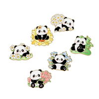 Fabrication de pin's de revers en métal personnalisés de haute qualité, promotionnels, OEM ODM, avec impression UV 2D, motif Panda