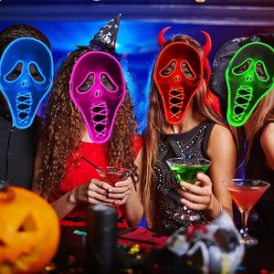 Máscara LED DONGZQAN Scream D1-UK2 con Múltiples Modos de Luz, Disfraz de Halloween de <span class=keywords><strong>Ghostface</strong></span> para Hombres, Adultos, Niños, Adolescentes, Regalo de Neón Anónimo - Product Image 4