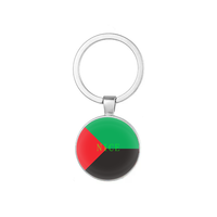 Porte-clés Cabochon Double Face à Motif Drapeau du Nigéria, Anneau Rond en Alliage pour Souvenir de Festival et Cadeau de Collection
