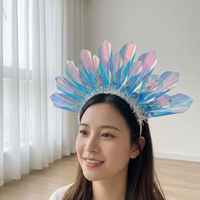 Serre-tête LED Lumineux Couronne Colorée Clignotante Bandeau Lumineux Tiara pour Mariage Anniversaire Fête Déguisement Décoration