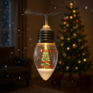 Vintage Christmas <b>String</b> <b>Light</b> 6.6Ft 10LED Snow Globe <b>Bulbs</b> With Tree Decor For Holiday Lighting - Product Image 2