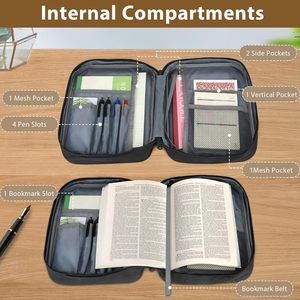 Muestra Gratuita de Funda para Biblia, Funda de Biblia de Alta Gama, Estuche de Cuero con Bolsillo con Cremallera y Asa - Product Image 3