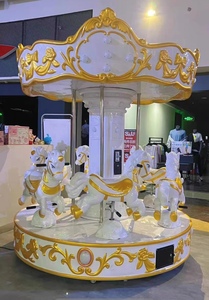 Pequeño carrusel Merry Go Round para niños de interior/exterior 6-8 asientos atracción de <span class=keywords><strong>feria</strong></span> Popular en centros comerciales que funciona con monedas - Product Image 3