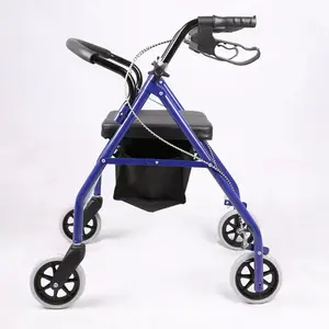 专业新型老年助行器折叠便携式助行器步行者成人步行者带软座